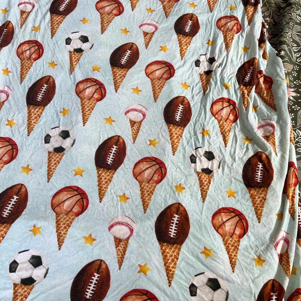 Posh Peanut- Sports Ice Cream Cone - Crib fitted sheet